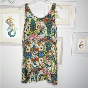 SAM & Lavi Tropical Floral Sleeveless Mini Dress Size Medium